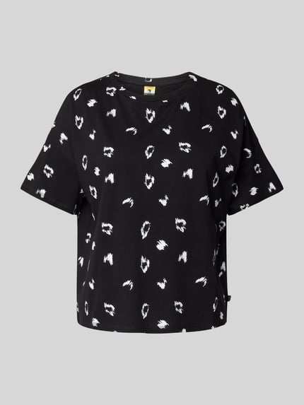 QS T-shirt we wzory na całej powierzchni Fioletowy 2