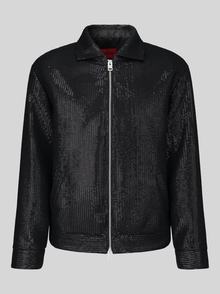 HUGO Bomberjacke mit glänzender Strukturoptik Black 2
