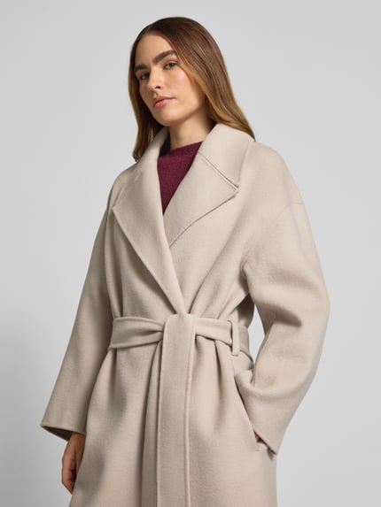 DRYKORN Mantel aus Lammwolle-Mix mit Bindegürtel Modell 'BUDBY' Sand 3