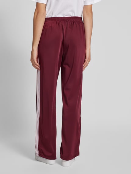 PIECES Regular fit broek met wijde pijpen, model 'FELICIA' Bordeaux - 5