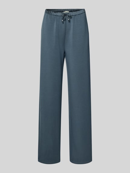 Produktfoto, Sweatpants mit elastischem Bund und Eingrifftaschen von Scotch & Soda im blauen Farbton, weites Bein, Material-Mix mit Modal-Anteil, Damen, Innenbeinlänge bei Größe S 80 cm