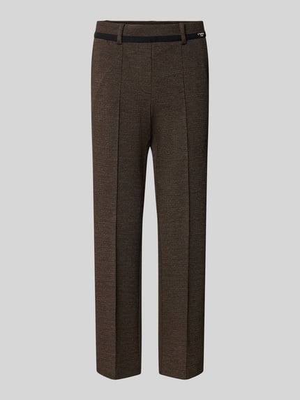 Produktfoto, braune Weite Hose aus Viskose Modell-Mix 'FRANCOISE' von CAMBIO, glatte Textur, klare Bügelfalte, Damen Weite Hose von CAMBIO