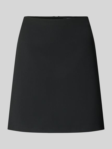 Produktfoto, Ausgestellter Minirok met scheerwol Model 'ARCADIA' van Weekend Max Mara, look: effen, minilengte, rechte zoom, webware materiaalverwerking, applicatie met labelstitching, ritssluiting.