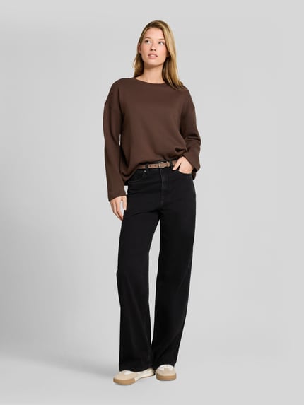 Tom Tailor Denim Bluza o kroju regular fit z czystej bawełny Ciemnobrązowy 1