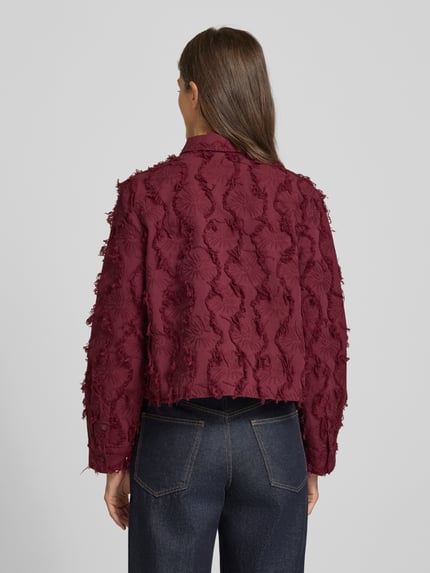 Jake*s Casual Regular Fit Hemdbluse mit Leinen-Anteil Aubergine 5