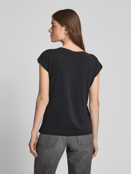 VERO MODA T-shirt z dekoltem w serek model ‘FILLI’ Czarny 5