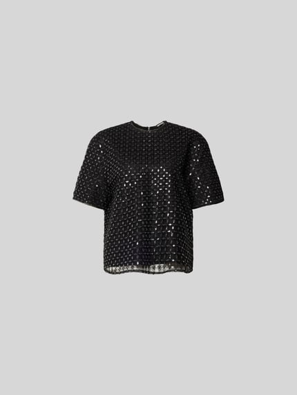 Oversized T-Shirt mit Ziersteinen Shop The Look MANNEQUINE