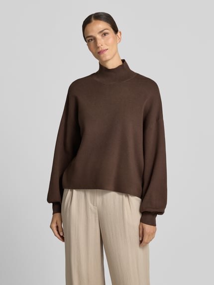 MSCH Copenhagen Strickpullover aus Viskose-Mix Modell 'Mercy East' Dunkelbraun 4