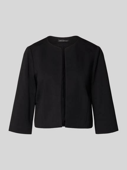 Produktfoto, Blazer aus Viskose-Mix mit offener Front von Betty Barclay in Schwarz, Gerader-Schnitt, Rundhalsausschnitt, 3/4-Arm, glatte Textur
