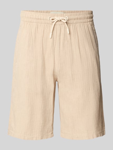 Blend Shorts aus Leinen-Mix mit Eingrifftaschen Modell 'MARCO' Sand 2