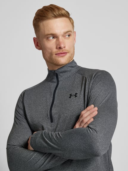 Under Armour Bluzka z wiskozy z długim rękawem i zapinanym kołnierzem Antracytowy 3