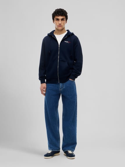 Tommy Jeans Bluza rozpinana o kroju relaxed fit z mieszanki bawełny Granatowy 1