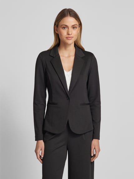 ICHI Slim fit blazer met paspelzakken, model 'KATE' Zwart - 4