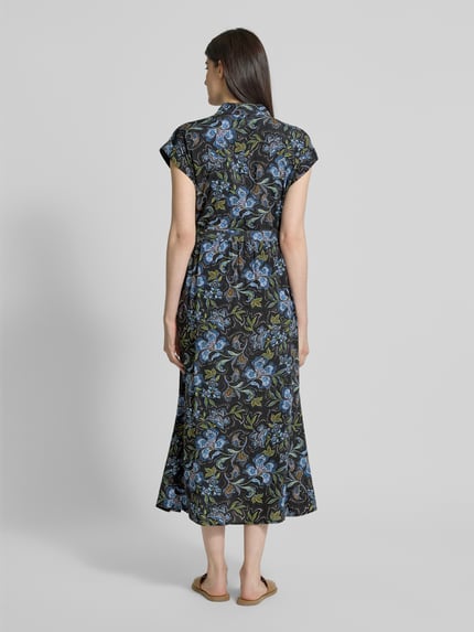 Jake*s Casual Overhemdjurk van viscose met strikceintuur Zwart - 5