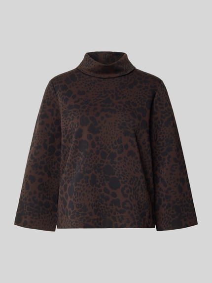 s.Oliver BLACK LABEL Regular Fit Sweatshirt aus Viskose-Mix Dunkelbraun 2