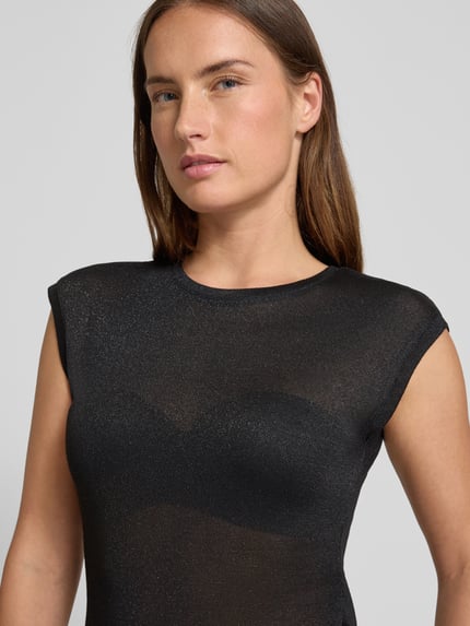 VERO MODA Slim Fit T-Shirt aus Viskose-Mix Modell 'SARAH' Black 3