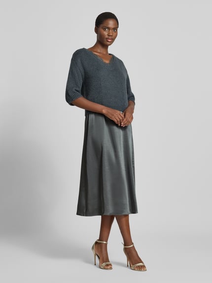 ROBE LÉGÈRE Figurumspielendes Freizeitkleid mit Spitzenbesatz Dunkelgruen 1