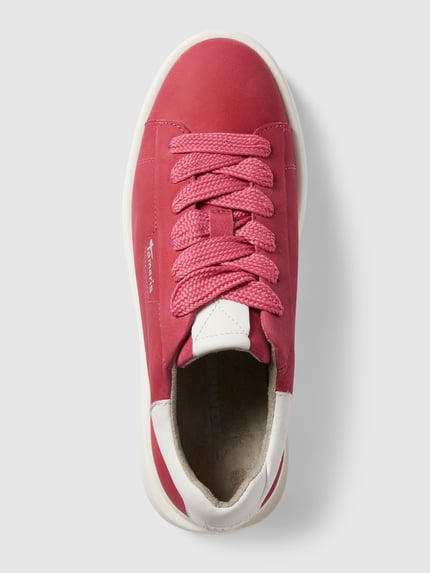 Tamaris Sneakers met labeldetails, model 'Pink' Felroze - 4