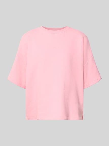 Produktfoto, Boxy Fit Sweatshirt mit 1/2-Arm Modell 'Karo' von OH APRIL in Rosa, Reine Baumwolle, schlichter Look, Rundhalsausschnitt