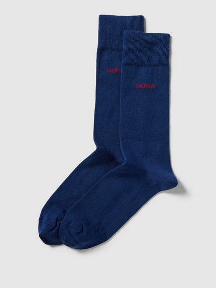 HUGO Sokken met labeldetail in een set van 2 paar Donkerblauw - 1