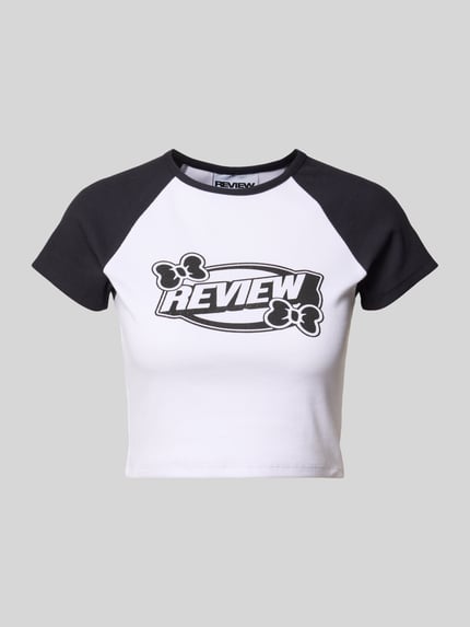 REVIEW Kort T-shirt met labelprint Wit - 2