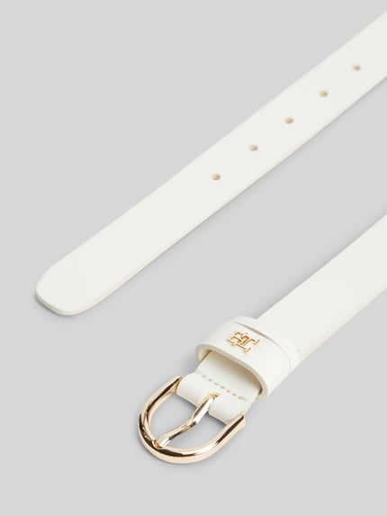 Tommy Hilfiger Gürtel aus echtem Leder mit Logo-Applikation Offwhite 2