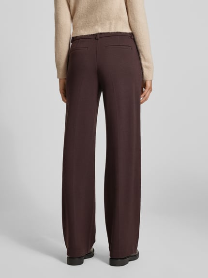 Christian Berg Woman Wide leg stoffen broek met paspelzakken aan de achterkant Donkerbruin - 5