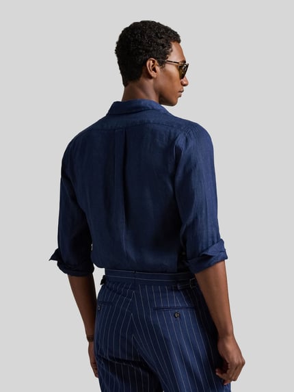 Polo Ralph Lauren relaxed fit vrijetijdsoverhemd van puur linnen Marineblauw - 5