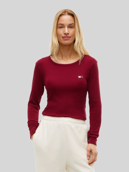 Tommy Hilfiger Pyjama-Oberteil mit Logo-Patch Rot 4