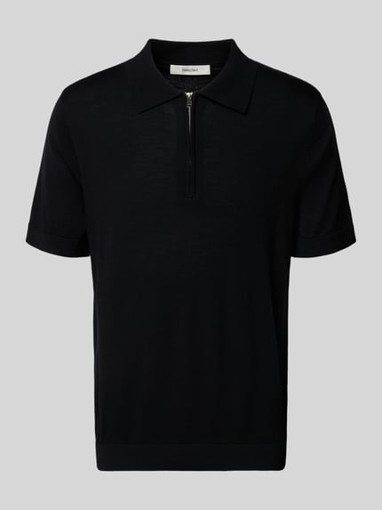 Produktfoto, Regular Fit Poloshirt aus reiner Wolle Modell 'TRAY' von SELECTED HOMME in Unifarben Optik, Strick, kurzer Polokragen, gerippte Abschlüsse