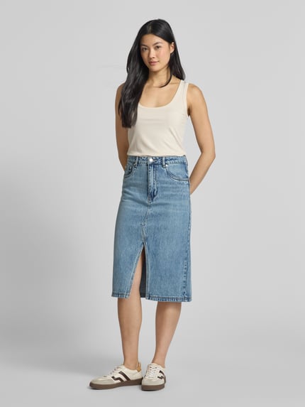 Gestuz Knielanger Jeansrock im 5-Pocket-Design Modell 'layza' Jeansblau 1