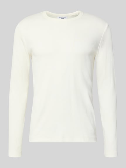 Marc O'Polo DENIM Langarmshirt mit Rippstruktur Weiss 1