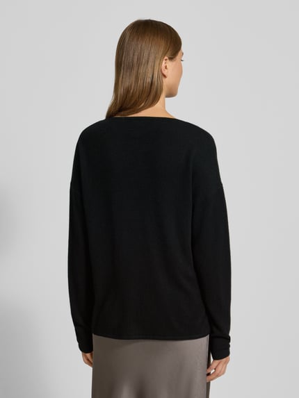 Fynch-Hatton Sweter z dzianiny z czystego kaszmiru z okrągłym dekoltem Czarny 5
