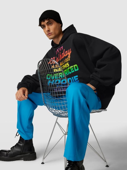 VETEMENTS hoodie met contrasterende labelprint Zwart - 3