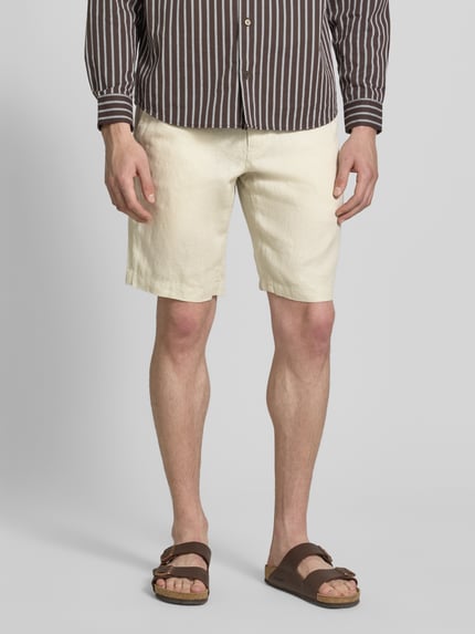 Marc O'Polo regular fit short van puur linnen model 'RESO JOGGER' Beige - 4