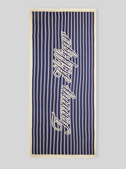 Tommy Hilfiger Sjaal van mix van modal en katoen met logo-opschrift Blauw - 2