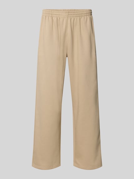 Produktfoto, Wide Fit Sweatpants mit elastischem Bund von adidas Originals in Beige, Baumwoll-Mix, Logo-Stitching, lockere Form, glatte Textur