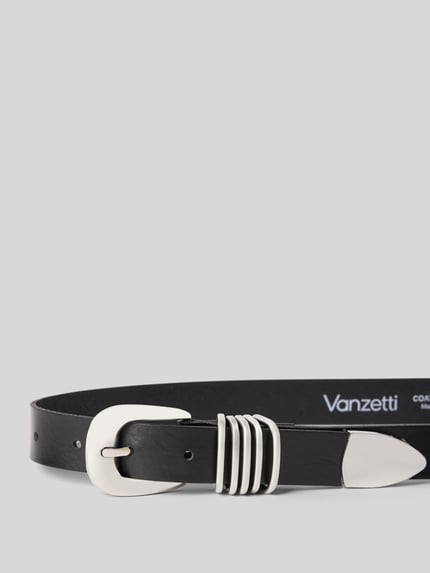 Productfoto, Gürtel aus echtem Leder mit Dornschließe von Vanzetti, zwart, zilverkleurige gesp, sierbeslag, breedte 3 cm, damesaccessoire