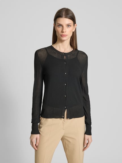 Max Mara Studio Cardigan mit Rundhalsausschnitt Modell 'CORINTO' Black 4