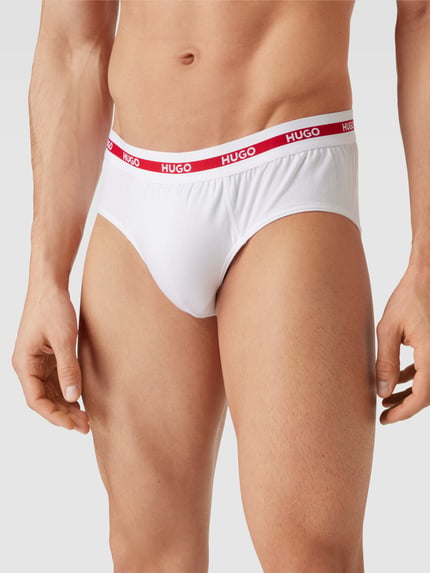 HUGO Slip mit elastischem Logo-Bund im 3er-Pack Rot 3