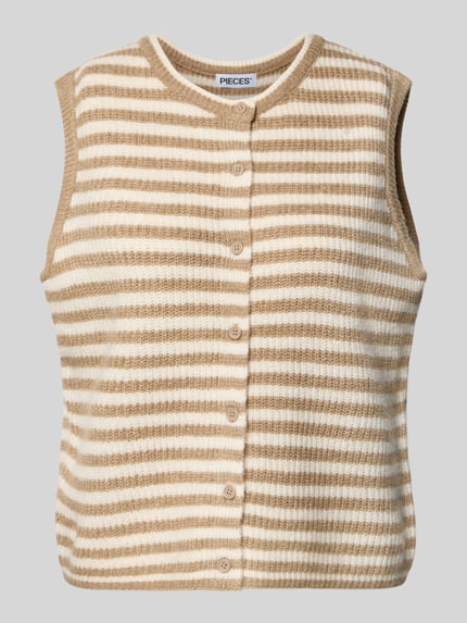 Regular Fit Strickweste mit Woll-Anteil Modell 'MALOU' Shop The Look MANNEQUINE