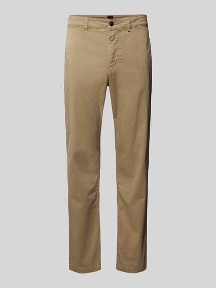BOSS Orange Regular fit chino met ceintuurlussen Beige - 2