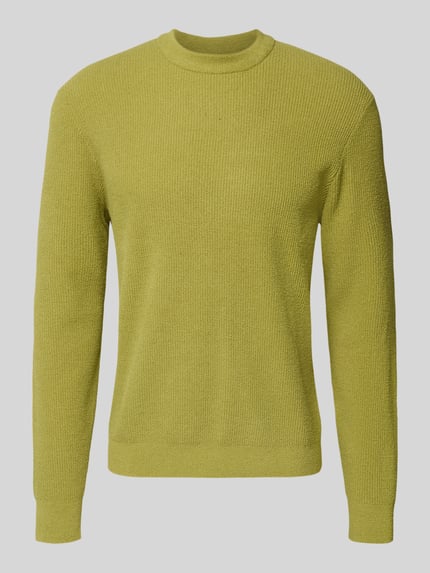 Jake*s Studio Men Sweter z dzianiny z prążkowanymi wykończeniami Zielony 2