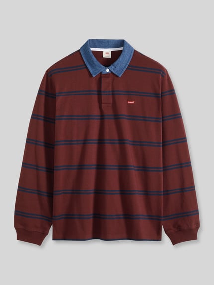 Levi's® koszulka polo o kroju relaxed fit z czystej bawełny model 'RUGBY ENNIS' Bordowy 1