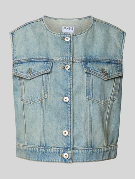 Kamizelka z materiału stylizowanego na denim Shop The Look MANNEQUINE