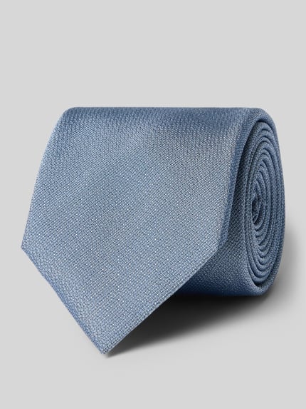 Willen Seidenkrawatte mit Strukturmuster (7,5 cm) Jeansblau 1