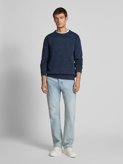 ARMEDANGELS Regular Fit Strickpullover aus reiner Baumwolle Modell 'VAANJO ' Dunkelblau 1