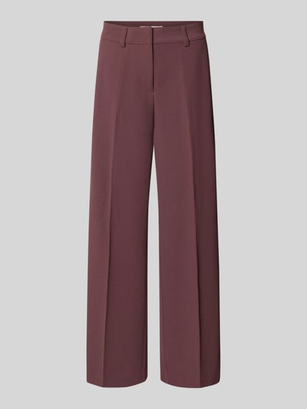 Produktfoto, Regular Fit Weite Hose mit Bügelfalten Modell 'KALINA' von ONLY in Dunkelrot, strukturierte Oberfläche, Damen Weite Hose von ONLY