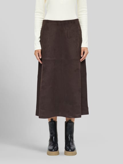s.Oliver RED LABEL Midi-Rock mit Teilungsnähten Dunkelbraun 3