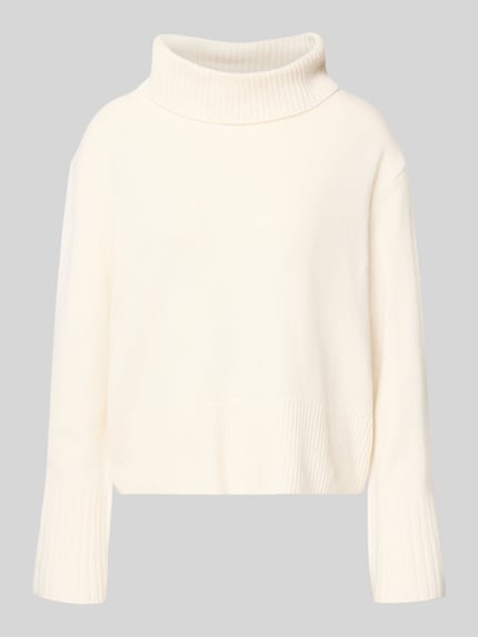 COMMA Loose fit gebreide pullover van wolmix met col Wit - 2